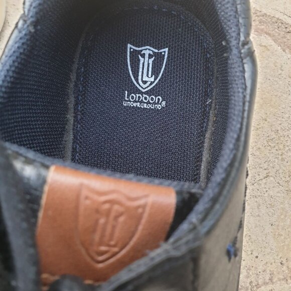 Faux Leather LONDON UNDERGROUND Boys Black Lace Up Dress Formal Shoes Size 3 Med - Picture 3 of 8